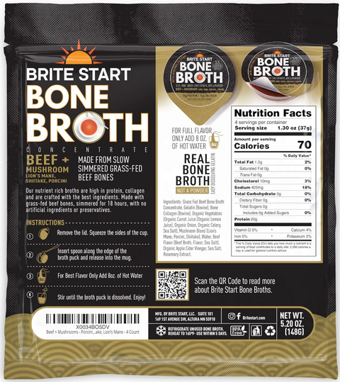 Beef Mushroom Bone Broth 4 Pack