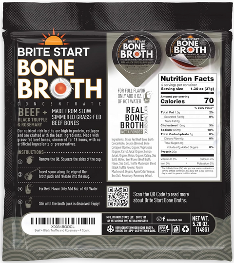 Beef Black Truffle and Rosemary Bone Broth 4 Pack